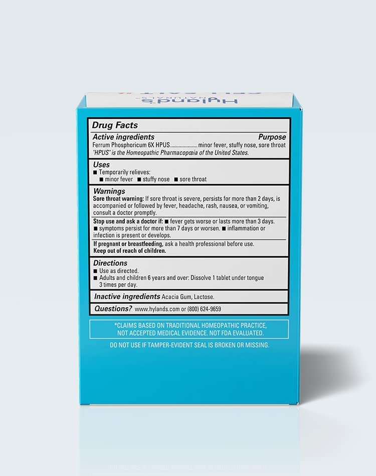 Bundle of Hyland's #4 Cell Salt Ferrum Phos 6X Tablets, Sinus Decongestant, Cold and Fever, Inflammation 100 CT and #5 Kali Muriaticum 6X, Cold Medicine and Sore Throat, Runny Nose, and Burns 100 CT - Image 3