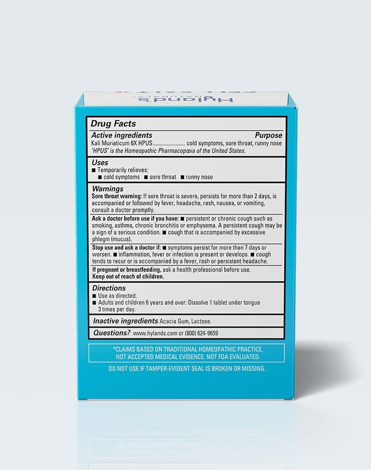 Bundle of Hyland's #4 Cell Salt Ferrum Phos 6X Tablets, Sinus Decongestant, Cold and Fever, Inflammation 100 CT and #5 Kali Muriaticum 6X, Cold Medicine and Sore Throat, Runny Nose, and Burns 100 CT - Image 6