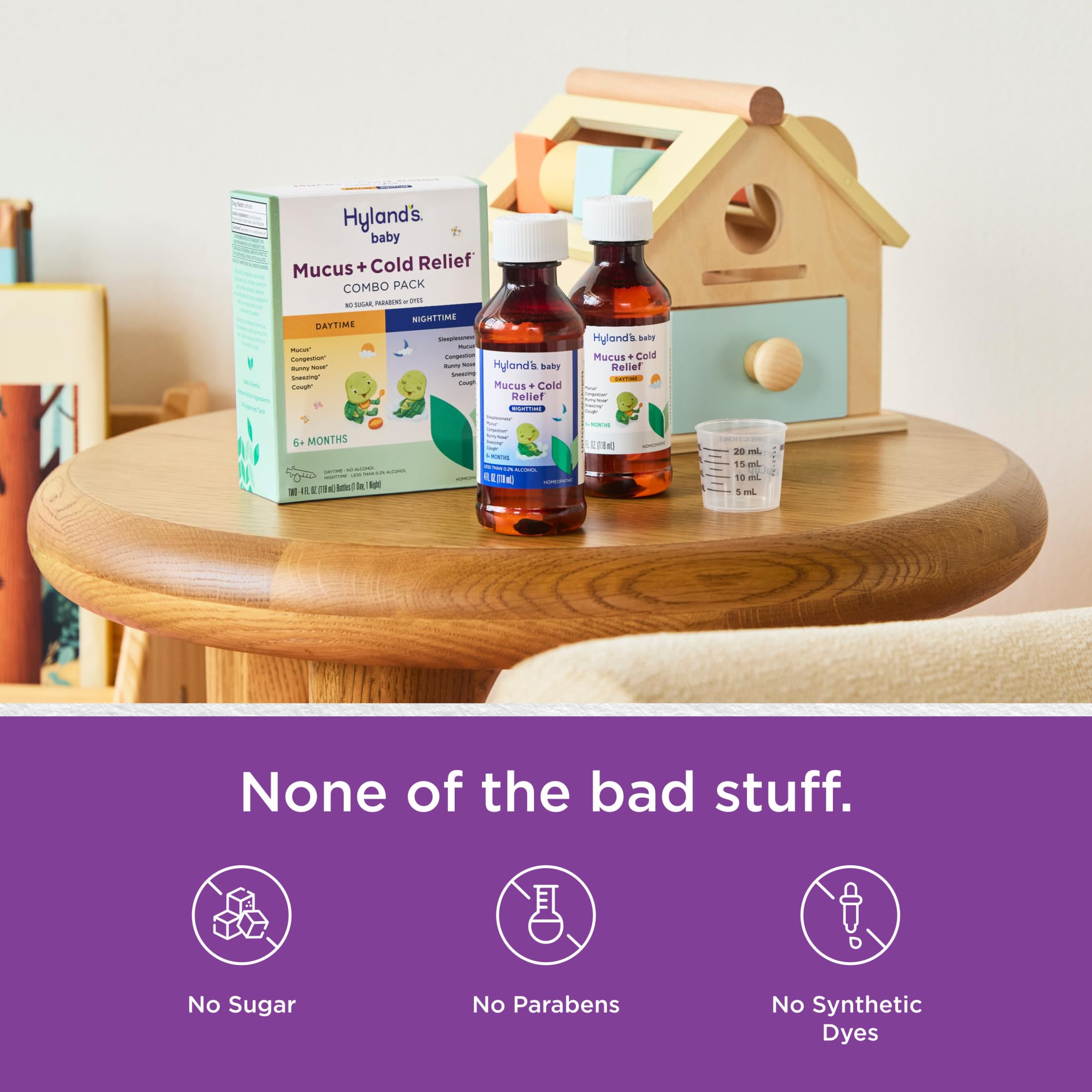 Hyland's Baby Mucus and Cold Relief, Day and Night Value Pack, Infant And Baby Cold Medicine, Decongestant And Cough Relief, 8 Fl Oz - Image 4