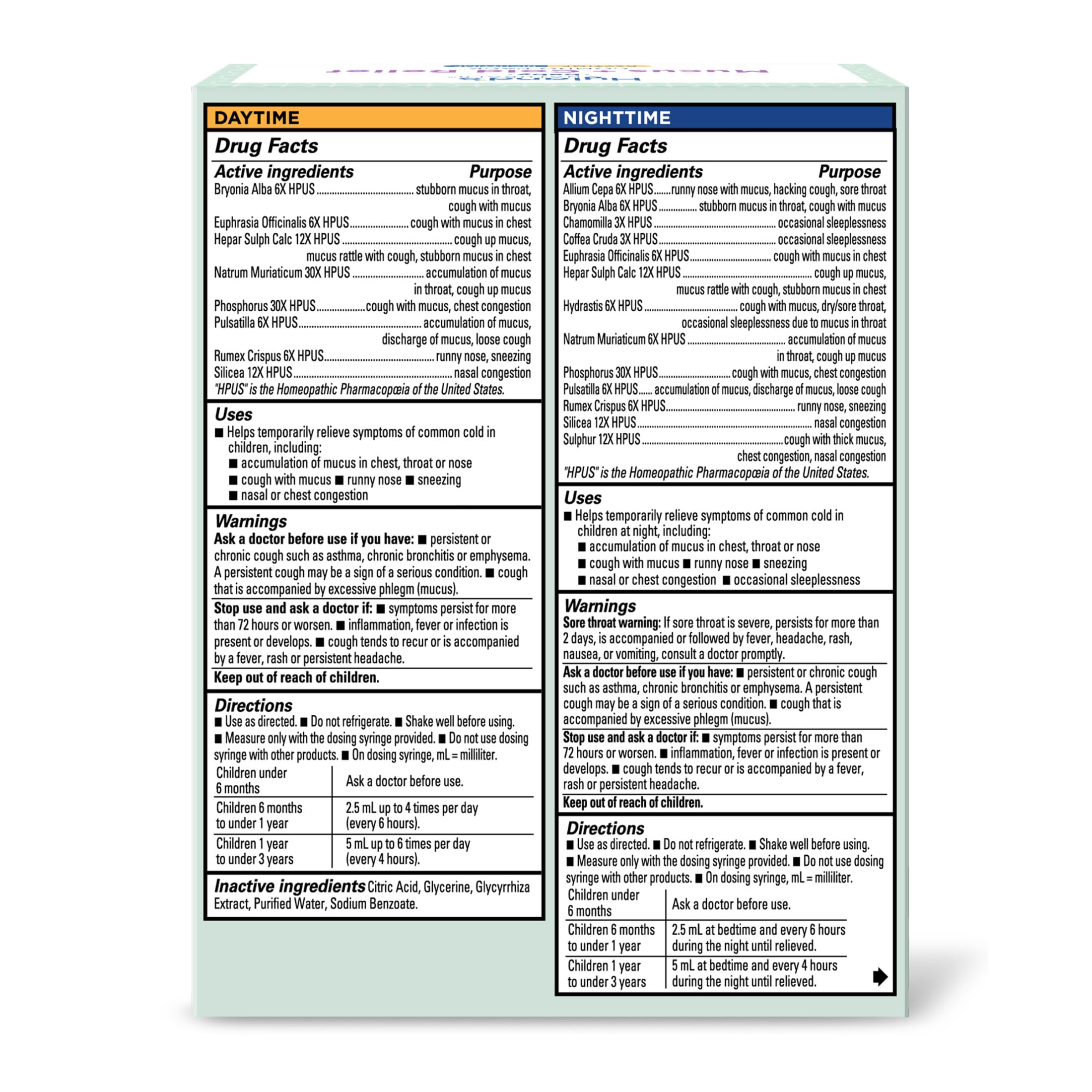 Hyland's Baby Mucus and Cold Relief, Day and Night Value Pack, Infant And Baby Cold Medicine, Decongestant And Cough Relief, 8 Fl Oz - Image 5