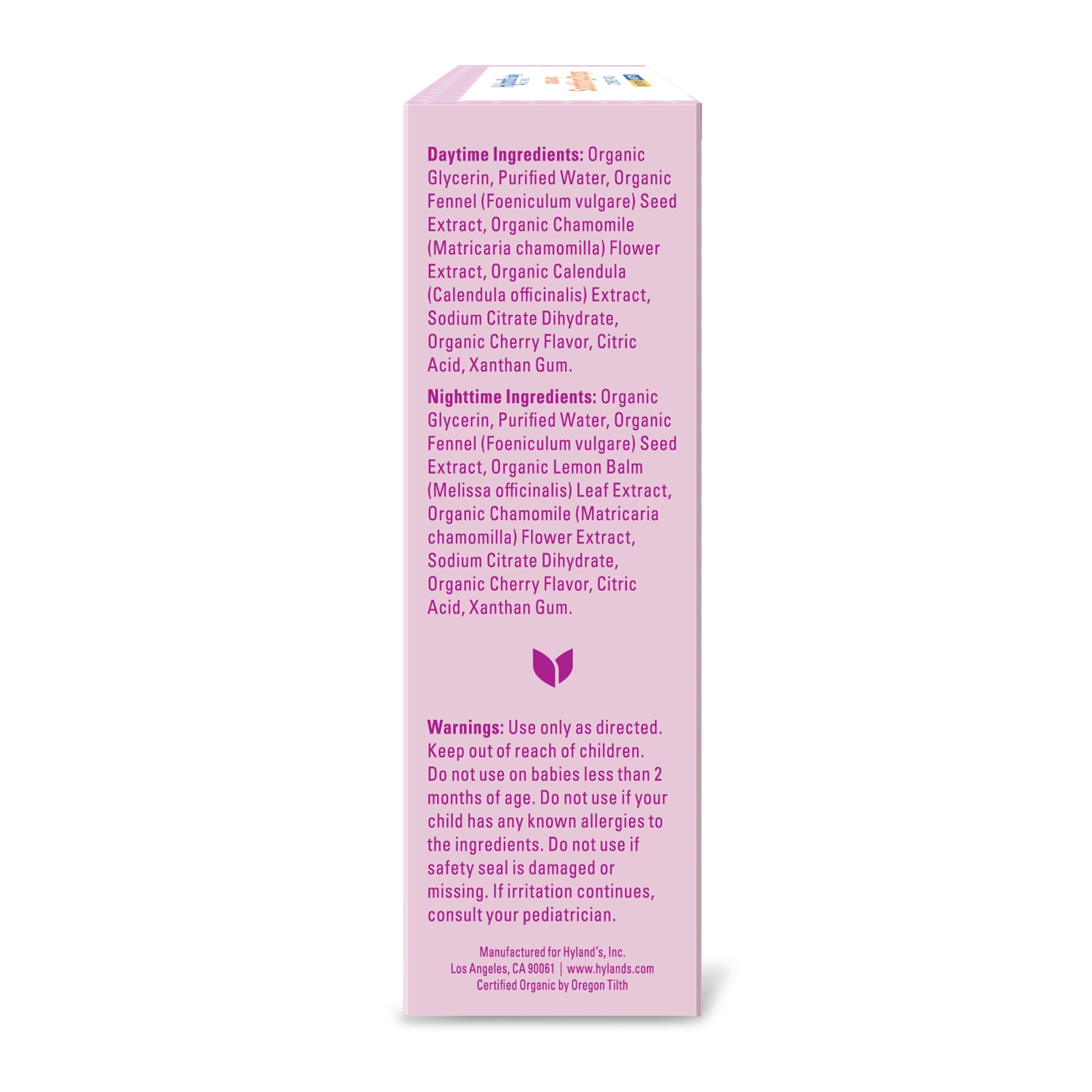 Hyland's Baby Organic Daytime and Nighttime Soothing Drops Combo Pack, Drops for Oral Discomfort, 2 oz. - Image 5