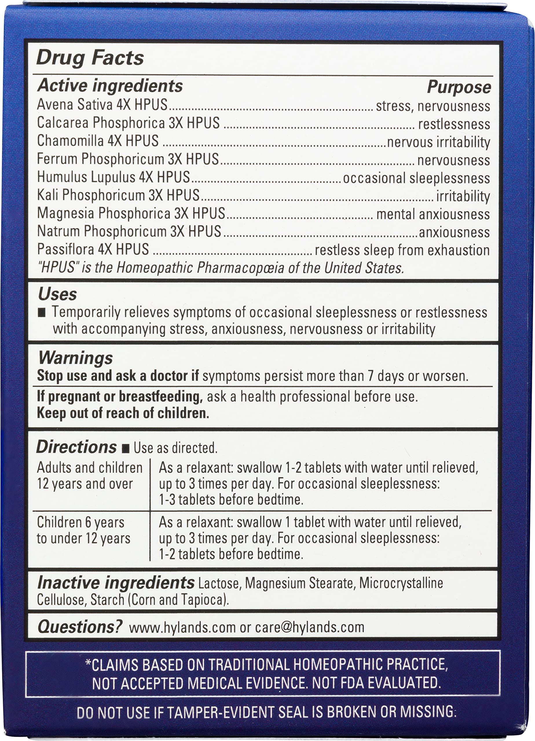 Hyland's Calms Forte Tablets, Natural Relief of Nervous Tension and Occasional Sleeplessness, 100 Count - Image 3