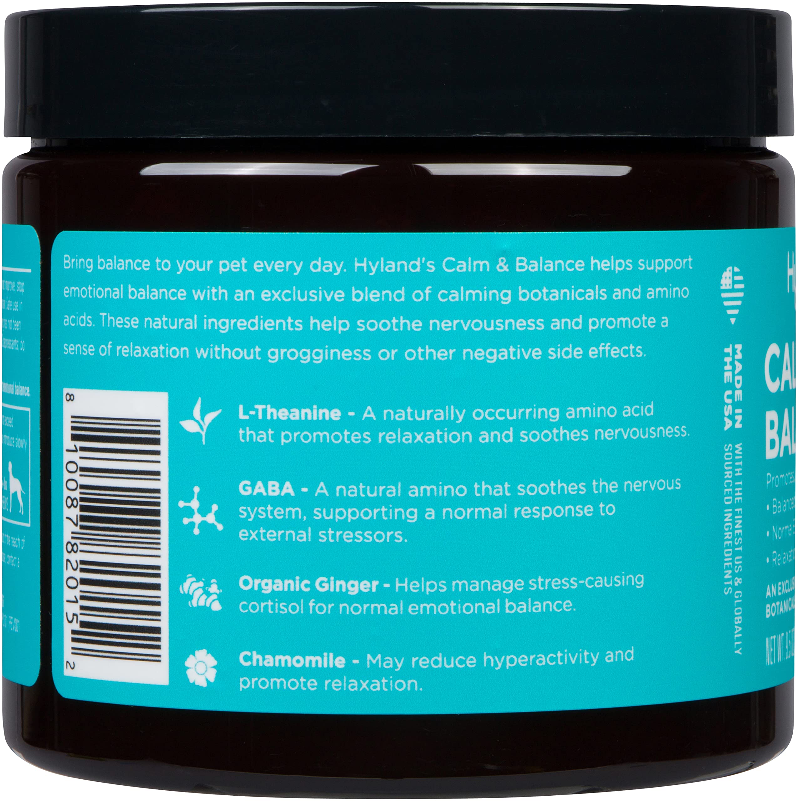 Hyland's - Dogs - Calm & Balance, 90 Soft Chews, Supports Balanced Behavior, Normal Emotional Balance, Relaxation & Restful Sleep, L-Theanine, GABA & Chamomile, Hemp Free Chicken Liver Flavor - Image 6