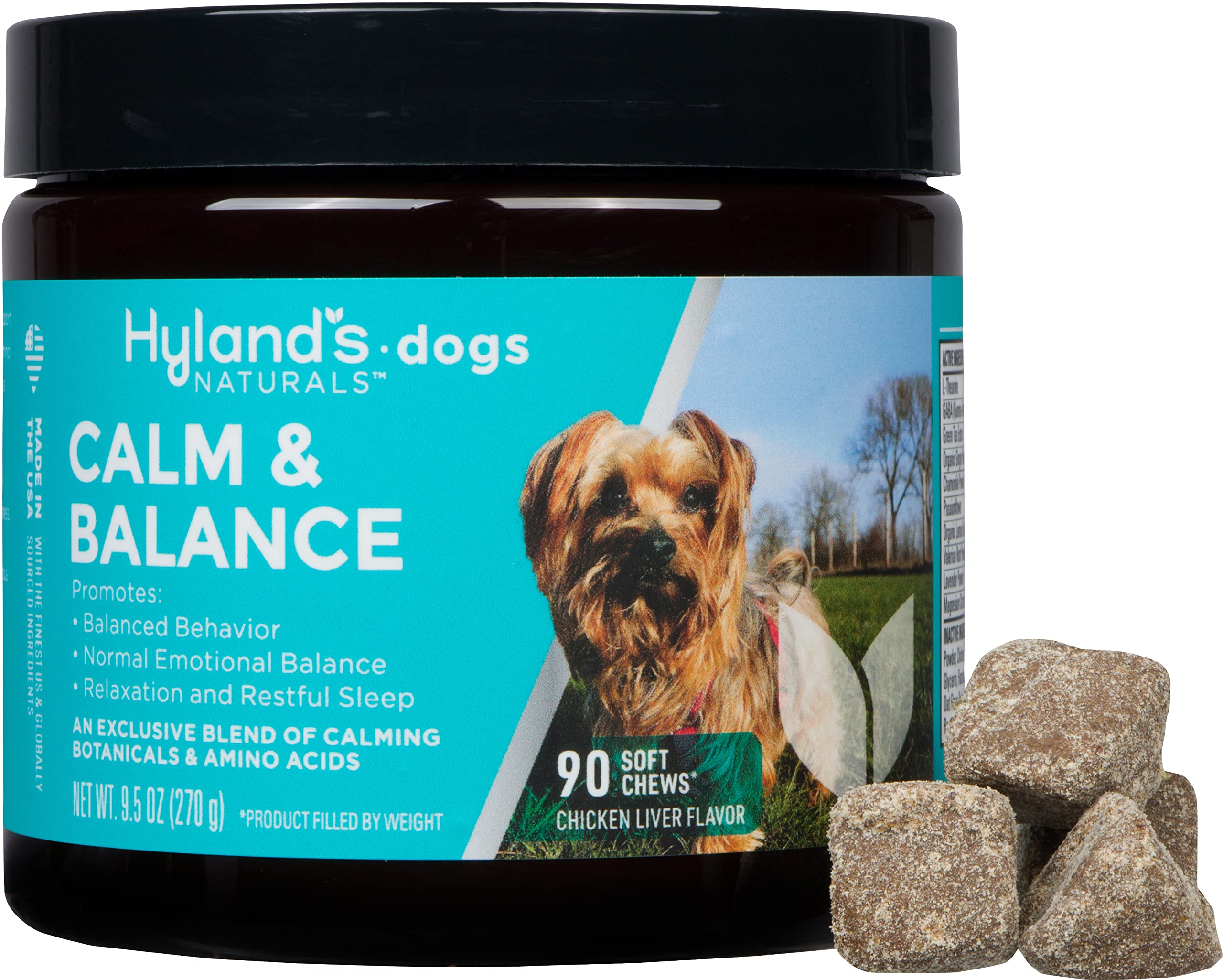 Hyland's - Dogs - Calm & Balance, 90 Soft Chews, Supports Balanced Behavior, Normal Emotional Balance, Relaxation & Restful Sleep, L-Theanine, GABA & Chamomile, Hemp Free Chicken Liver Flavor - Image 7