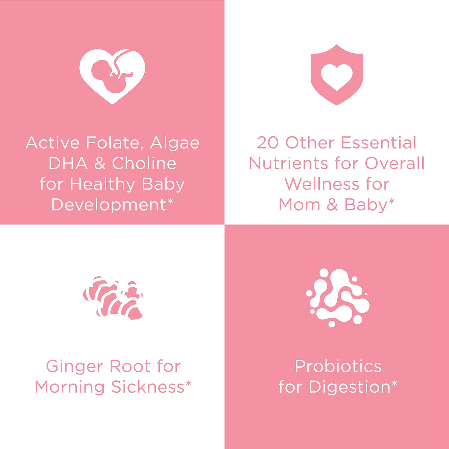 Hyland's Easy Morning Prenatal Multivitamin and Digestive Health and Morning Sickness Relief, 60 Vegan Capsules, with Folate, Choline, Zinc, Ginger Root, Prebiotics and Algae DHA (Pack of 2) - Image 4