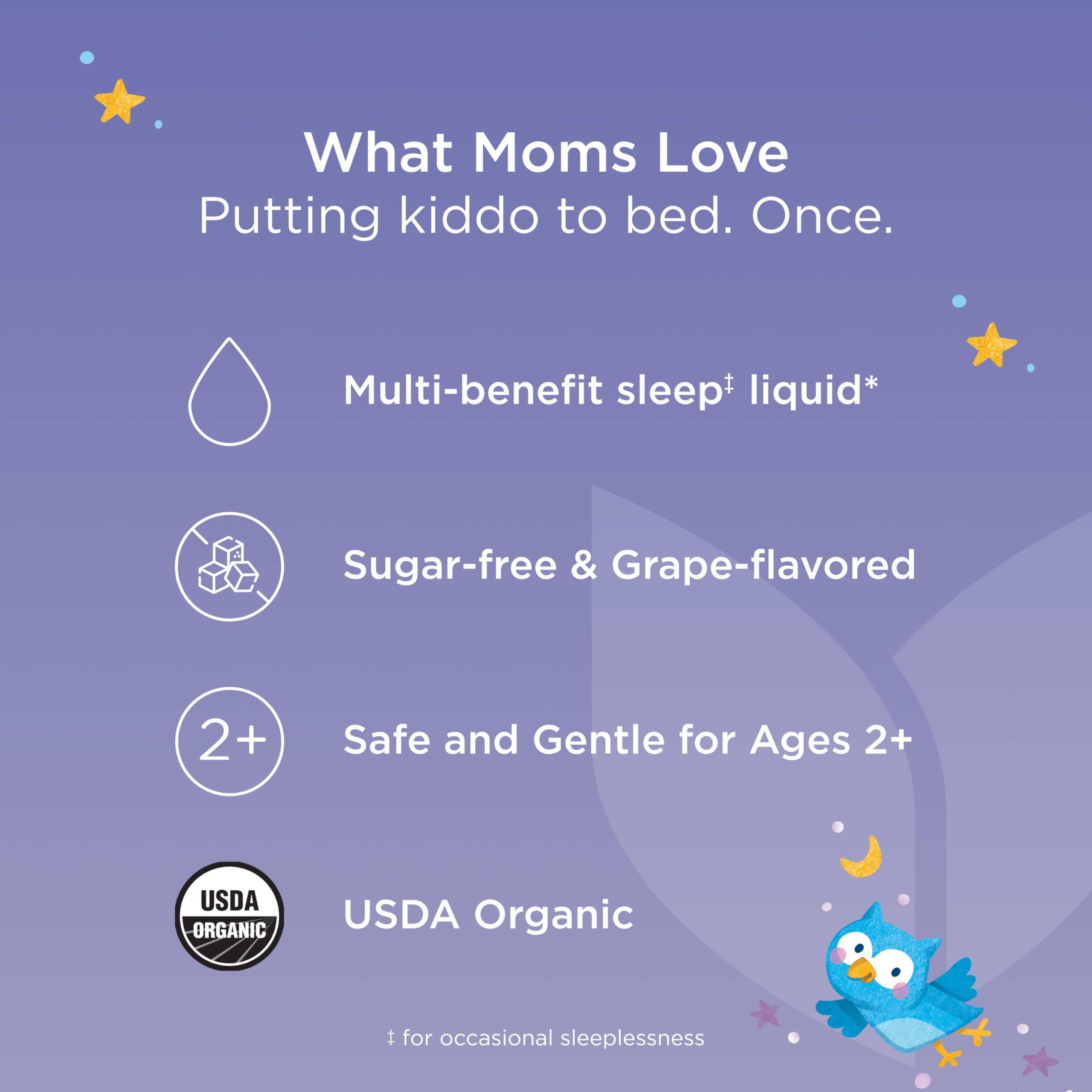Hyland's Kids Melatonin-Free Organic Sleep Calm & Immunity Liquid, Sugar-Free with Magnesium, Vitamin D, Zinc & Elderberry, Promotes Sleep & Supports Immune Health, Ages 2+, Grape Flavor, 4 Fl. Oz. - Image 6