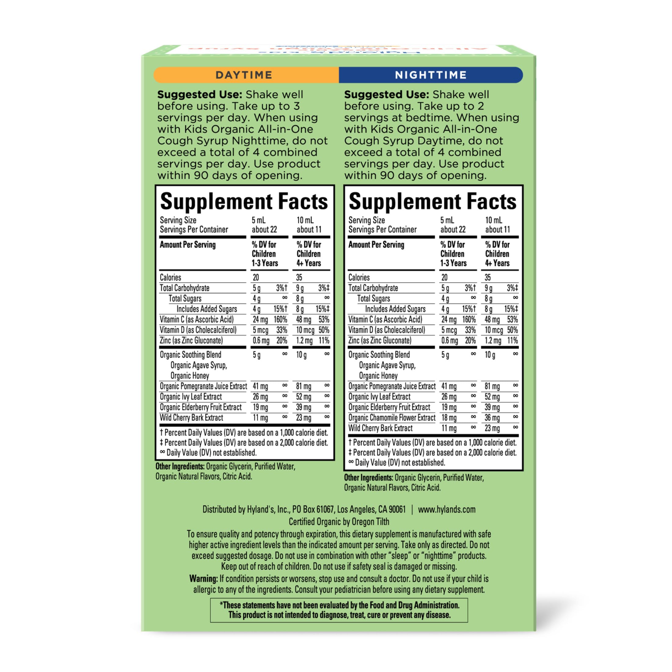 Hyland's Kids Organic All-in-One Grape Cough Syrup Day & Night, Two 4 Ounce Bottles - Image 6