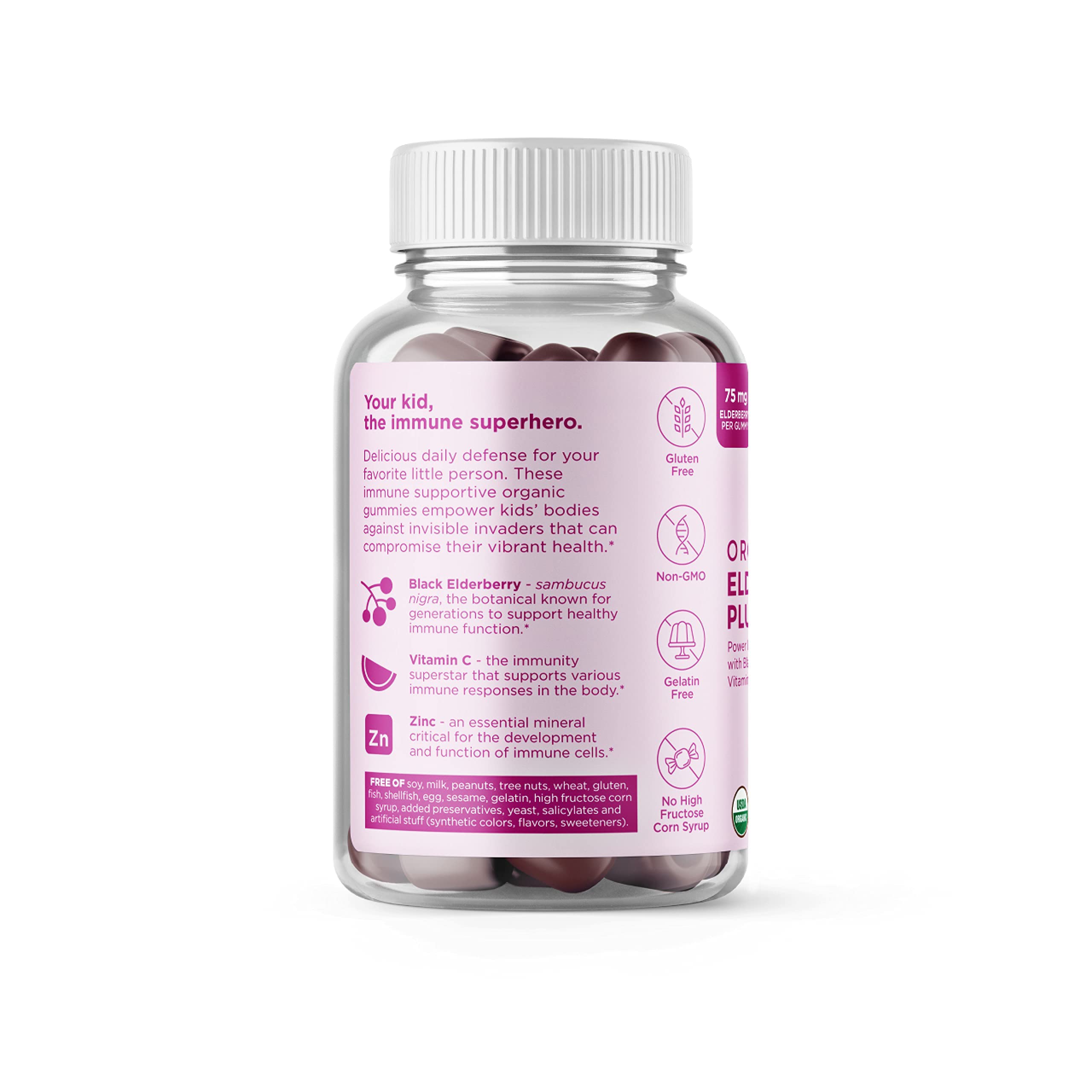 Hyland's Kids Organic Elderberry Plus Gummies, Organic Black Elderberry with ZINC and Vitamin C, Immune Support for Children, 48 Vegan Gummies - Image 10