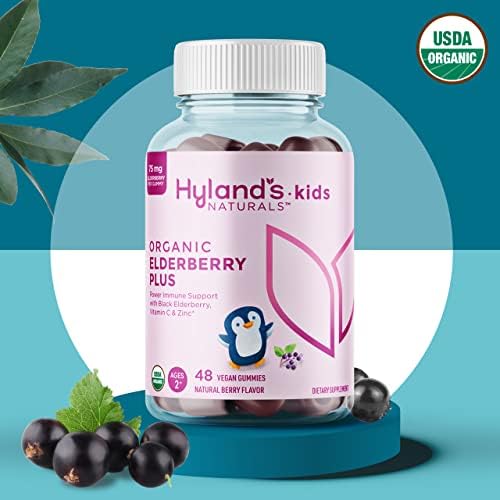 Hyland's Kids Organic Elderberry Plus Gummies, Organic Black Elderberry with ZINC and Vitamin C, Immune Support for Children, 48 Vegan Gummies - Image 9
