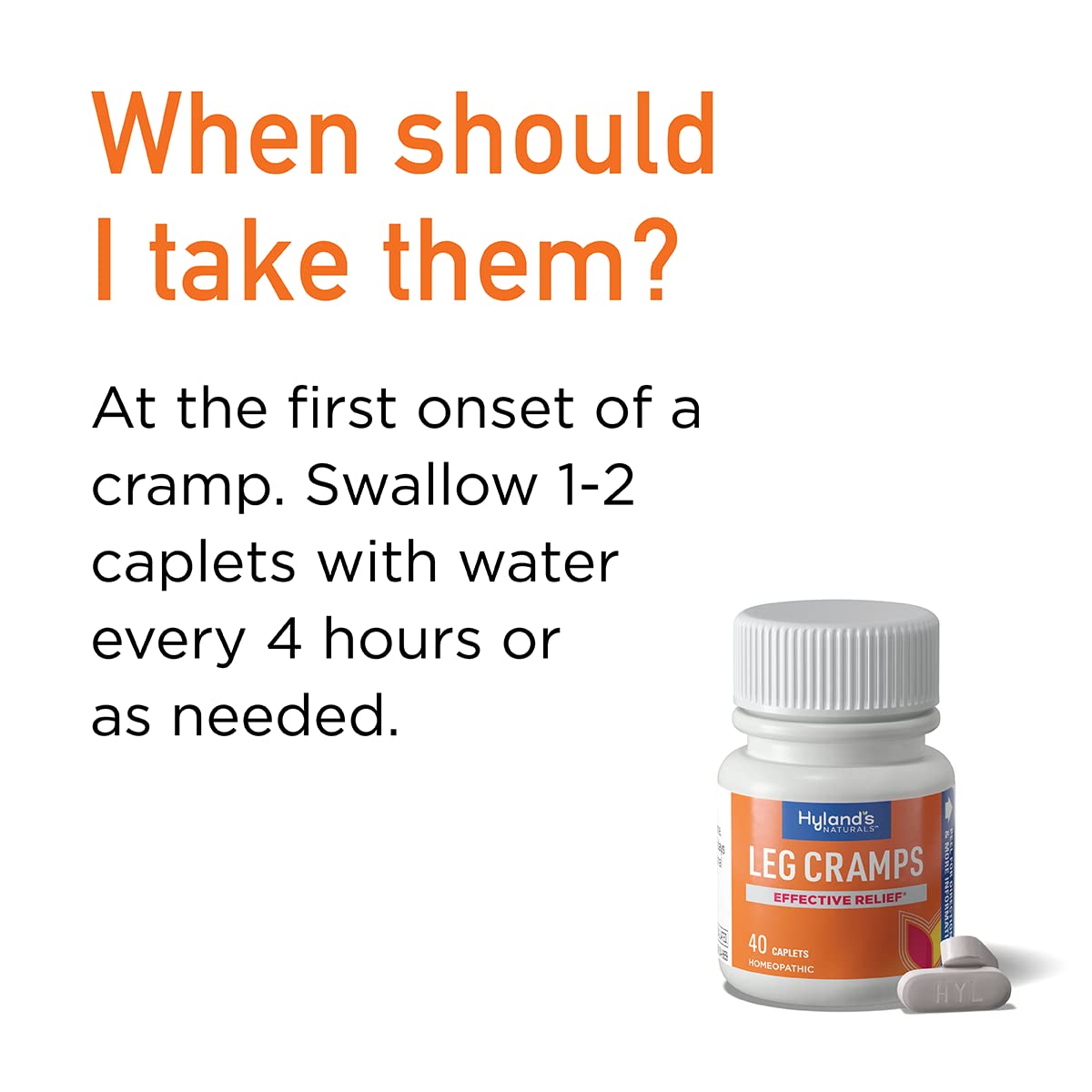 Hyland's Leg Cramps Caplets, Natural Relief of Calf, Leg and Foot Cramp, 40 Count Caplet - Image 5