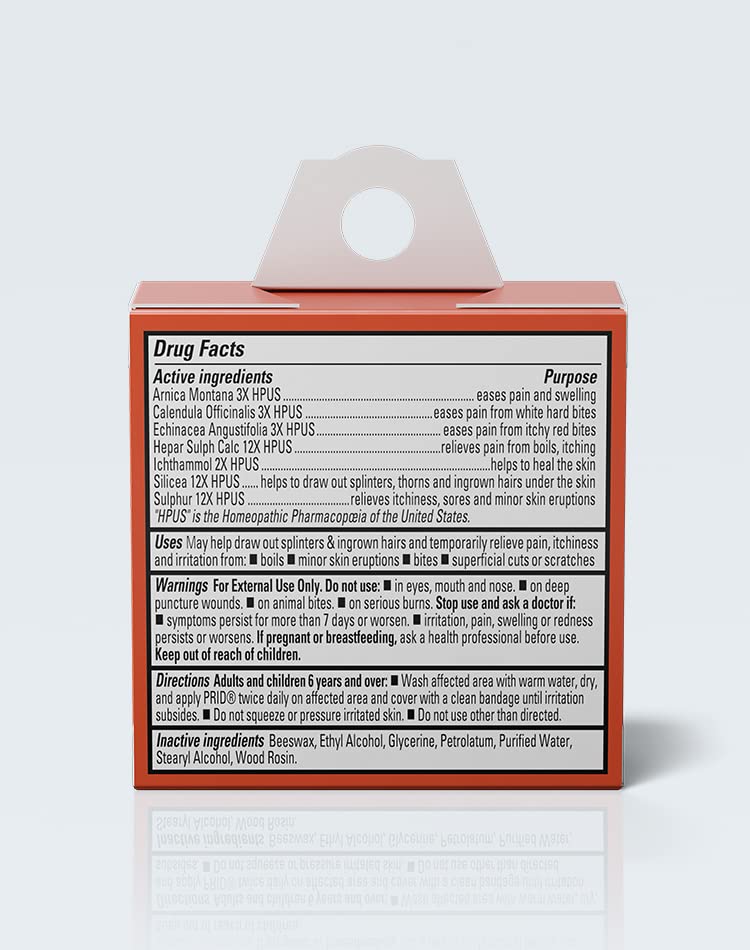 Hyland's PRID Drawing Salve, Topical Skin Irritation Relief, For Splinters, Thorns, Ingrown Hairs, Itch Relief for Bug Bites, Boils, Minor Cuts and Scrapes, 18 Grams - Image 9