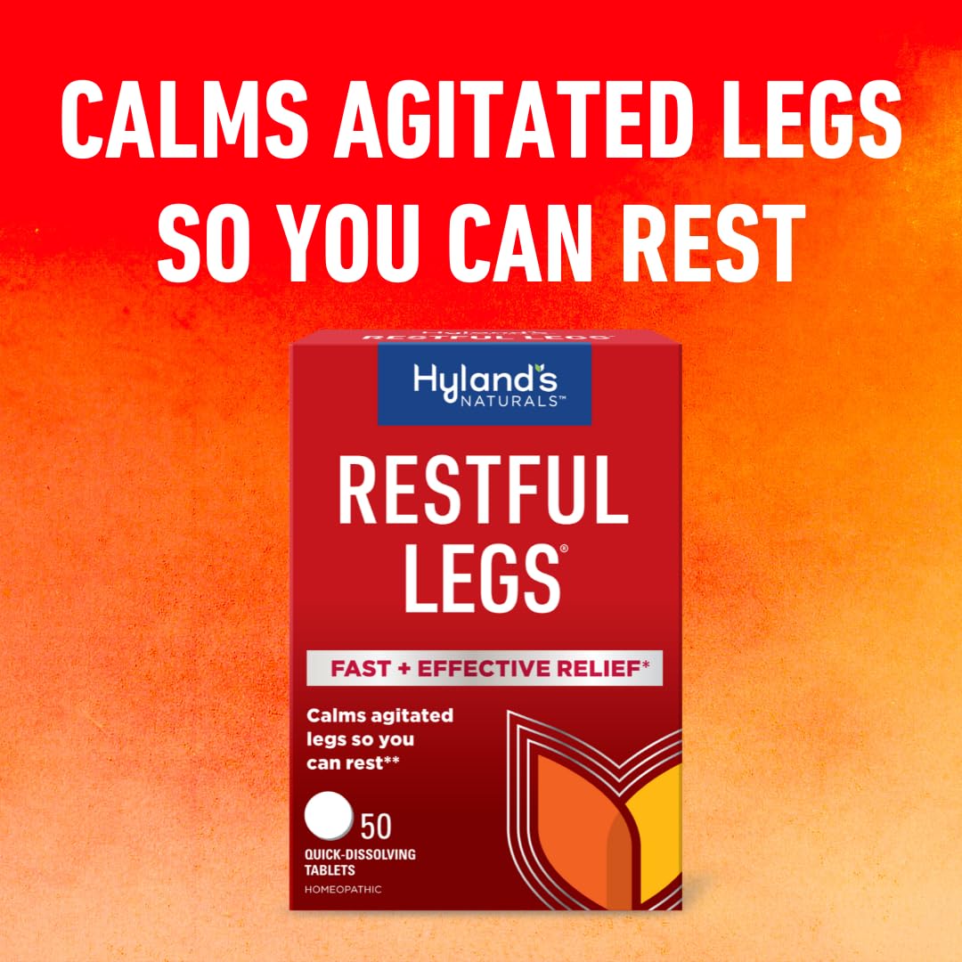 Hyland's Restful Legs Tablets, Natural Itching, Crawling, Tingling and Leg Jerk Relief, Quick Dissolving Tablets, 50 Count - Image 4