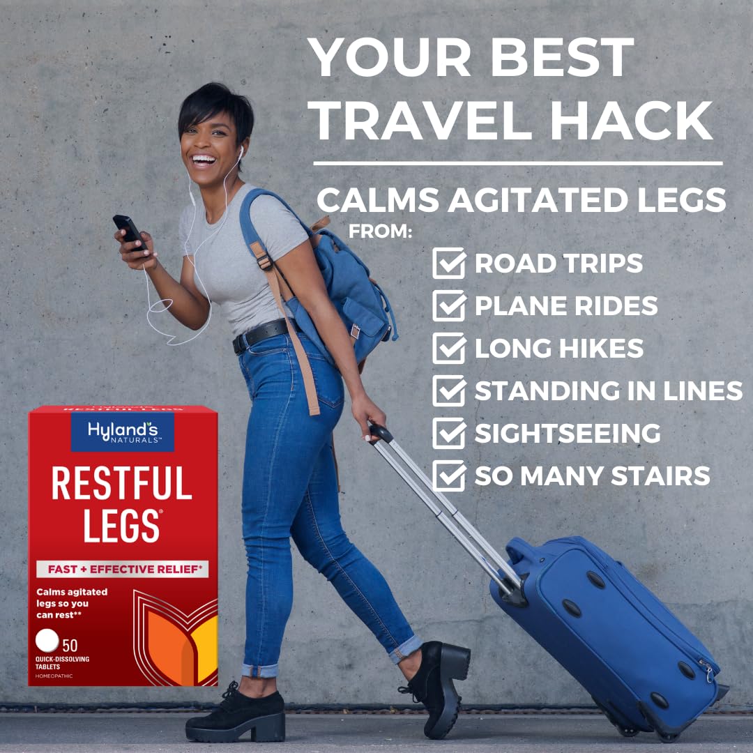 Hyland's Restful Legs Tablets, Natural Itching, Crawling, Tingling and Leg Jerk Relief, Quick Dissolving Tablets, 50 Count - Image 6